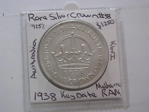 1938 Crown Australia Eye Appeal Scarce Silver Coin Rare Key date low mintage #38 - Picture 1 of 10