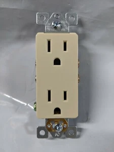 10 receptáculos dúplex para decorador 15 amperios marfil 15a salida decorativa conexión a tierra automática - Imagen 1 de 5