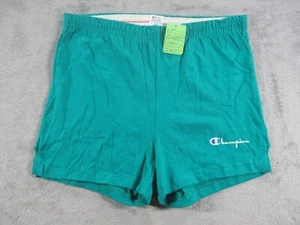 Vintage 80s Champion Blue Teal Sweat Shorts Youth Medium Made in USA NWT - Picture 1 of 12