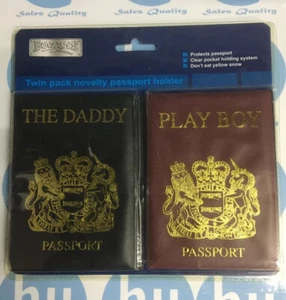Novedad Soporte Cubierta Pasaporte - Paquete Doble THE DADDY / PLAY BOY 2 Colores NUEVO - Imagen 1 de 4