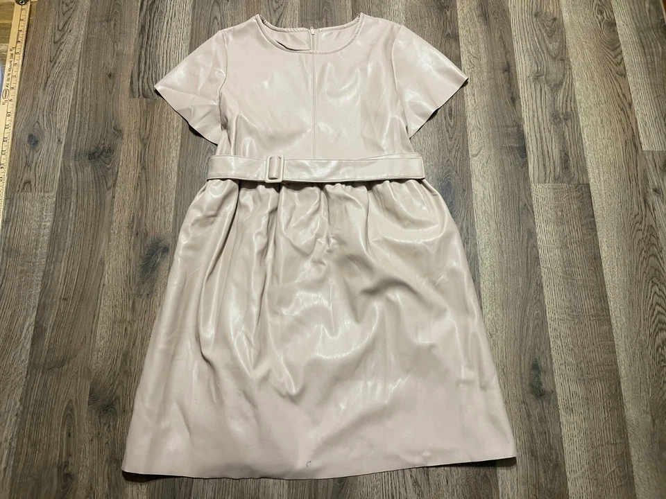 Vestido Wonder Nation, Meninas Tamanho Grande, Marrom, Cinto, Costas ZIp Up - Imagem 1 de 4