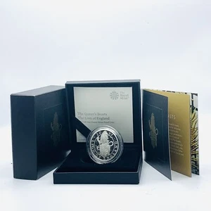 RM QUEEN’S BEASTS LION OF ENGLAND 2017 PRUEBA DE PLATA 1 OZ £2 MONEDA DE DOS LIBRAS - Imagen 1 de 4
