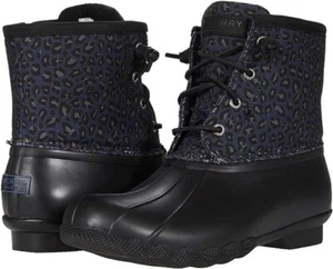 Sperry Top Sider Women's Saltwater Animal Rainboots Navy / Cheetah - Size 7 - Picture 1 of 1