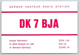 Qsl Radio Ham Card DK 7 BJA Germany 1976 - Picture 1 of 2