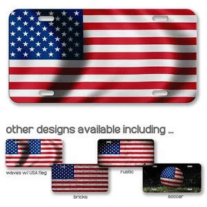 Aluminum License Plate - Flag of United States American USA - Many Options - Picture 1 of 10