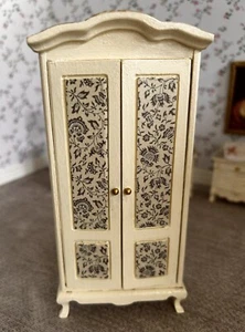 DOLLS HOUSE 1/12 SCALE FRENCH SHABBY CHIC STYLE 2 DOOR WARDROBE. - Picture 1 of 4