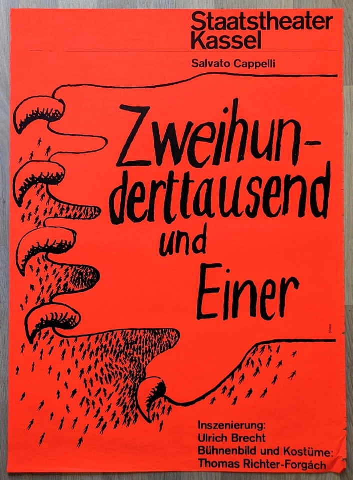 Poster Plakat - Salvator Capelli - Ulrich Brecht - Staatstheater Kassel ca. 1966 - Bild 1 von 1