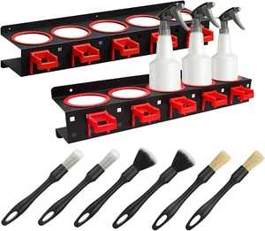 2 Set Spray Bottle Storage Rack with Car Cleaning Brush Detailing Kits,Hanging R - Picture 1 of 7