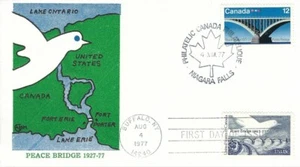1721 13c PEACE BRIDGE - Gamm cachet - JOINT Canada FDC combo - Picture 1 of 1