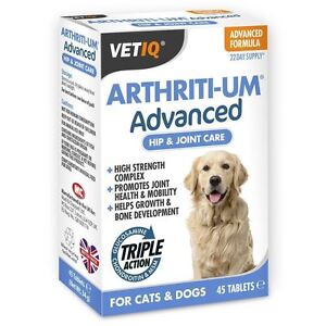 VETIQ Mark & Chappell ARTHRITI UM 45 Tablets Advanced Joint Hip Mobility Cat Dog