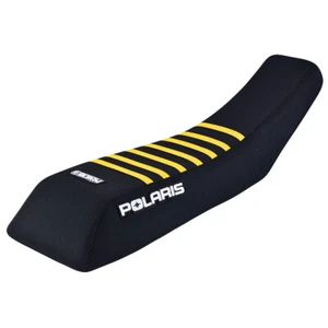 1995-2003 Polaris Scrambler 250 400 500 Seat cover BLACK / GOLD YELLOW RIBS #243 - Zdjęcie 1 z 5