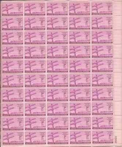 Scott # 924 - 1944 Telegraph - 50 Stamp Sheet - - Picture 1 of 1