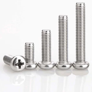M3 M4 M5 Stainless Steel Pan Head Screws Phillips Machine Screw Pozi Drive Bolts - Picture 1 of 7