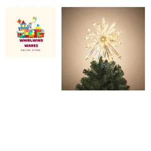 Electric Lighted Glittered Acrylic Starburst Tree Topper with 50 Lights 13.5" H - Picture 1 of 2