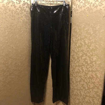 Pantalones formales de pierna ancha con lentejuelas WHBM Black Market de la Casa Blanca talla 4R 4 regulares Foto 1 de 4