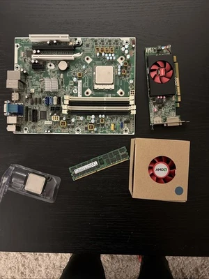 Computer Part LOT- Motherboard, Ram, Gpu, 2 AMD CPUs, Cooler READ - Image 1 of 4