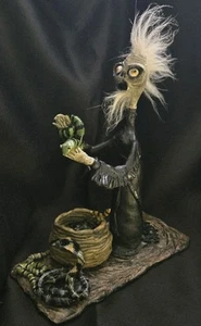 My OOAK Creepy Oddity Art Clay Wicked Evil Undead Snake Charmer w/ King Cobra  - Picture 1 of 11