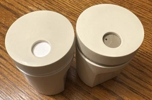 Vintage Tupperware Salt and Pepper Shakers Almond 1471, Made In The USA - Picture 1 of 7