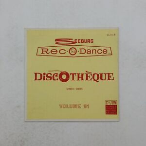 SEEBURG REC O DANCE Vol 51 D111 7" 45 tr/min vinyle très bon état + N° ++ avec infos jukebox