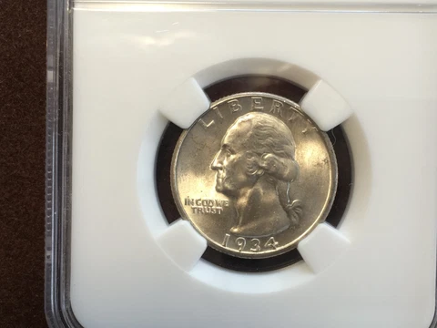 1934D WASHINGTON QUARTER NGC MS64 Cover