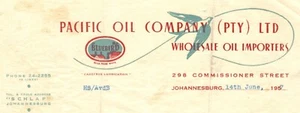 Pacific Oil Company PTY Johannesborg Antigua Carta Impresa a la Familia en Israel 1957 - Imagen 1 de 5