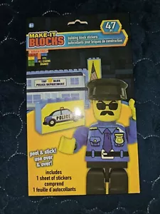 47 piezas JUEGO DE PEGATINAS BLOQUES DE CONSTRUCCIÓN ESTACIÓN DE POLICÍA CARTELES COCHE JUGUETE LEGOS MEGA MAKE IT - Imagen 1 de 3