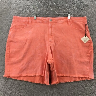 Pantalones Cortos Ava & Viv Corte Para Mujer 28W Plus (real 51x7) Naranja Melocotón Tiro Medio NUEVO Foto 1 de 4
