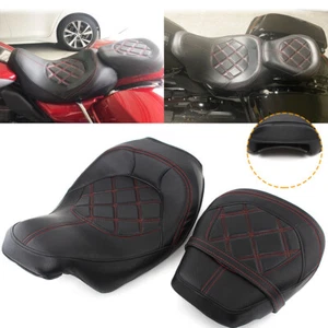 Motorcycle Black Driver Passenger Pillion Seat For 09-21 Harley Electra Glide - Picture 1 of 12
