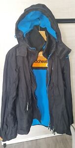 superdry waterproof jacket mens Technical Pop Zip Windcheater size M