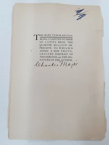 1907 Charles Major Auotgraphed Signed Page Author When Knighthood Was In Flower - Bild 1 von 5