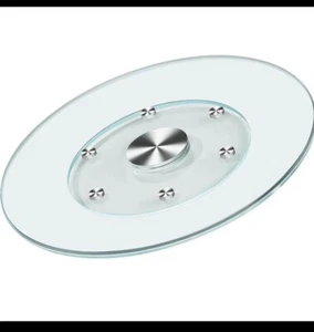 27" Glass Lazy Susan Turntable Large Dining Table Round Clear Rotating Tray - Picture 1 of 9