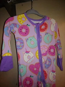 Little Sleepies 3-6 Monate Bambus Einteiler Reißverschluss Pyjama Lavendel Donuts - Bild 1 von 5