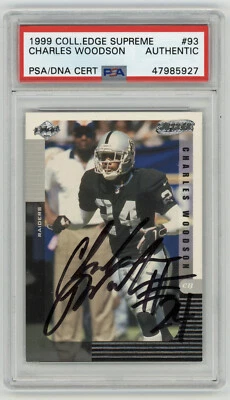 1999 RAIDERS Charles Woodson signed card Collectors Edge Sup #93 AUTO PSA/DNA - Image 1 of 2