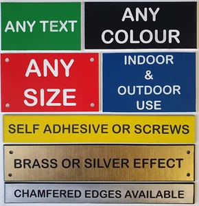 Engraved Signs Notice Plaque Door  Name Plate Signage Warning Sign Label Bespoke - Picture 1 of 9