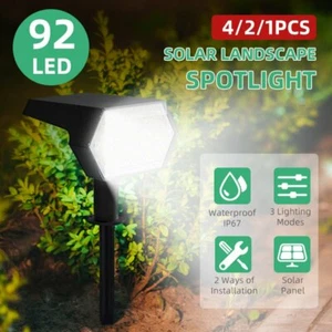 4x 92 LED Solar Spot Light Outdoor Yard Garden Landscape Path Lawn Security Lamp - Picture 1 of 14