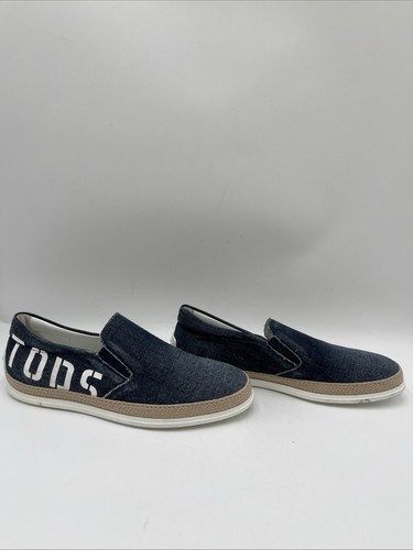 TOD’S Sneakers Espadrillas Slip On Denim Logo Punta Tonda Uomo Taglia 7