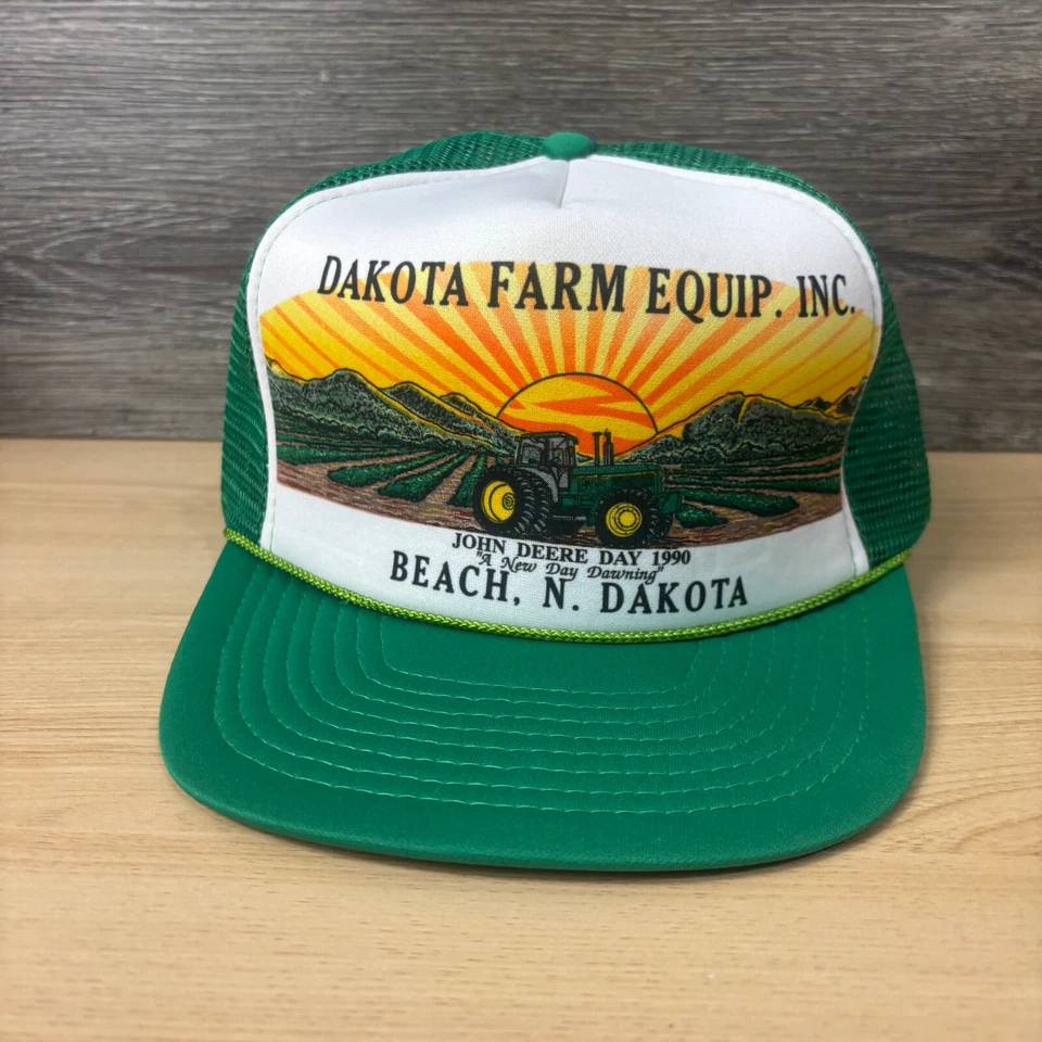 Gorra de colección John Deere Snap Back verde Dakota equipo agrícola puesta de sol Foto 1 de 4