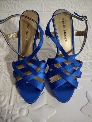 Audrey Brooke Dorian Royal Blue Strappy High Heels Women's Size 9M  - Image 1 of 4