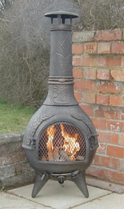 Castmaster Azteken Gusseisen Grill Chiminea Chimenea 115 cm hoch - Bild 1 von 4