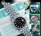 Rolex Mens Datejust Gold Steel Black Dial 36mm Watch Original Box & Papers 16014