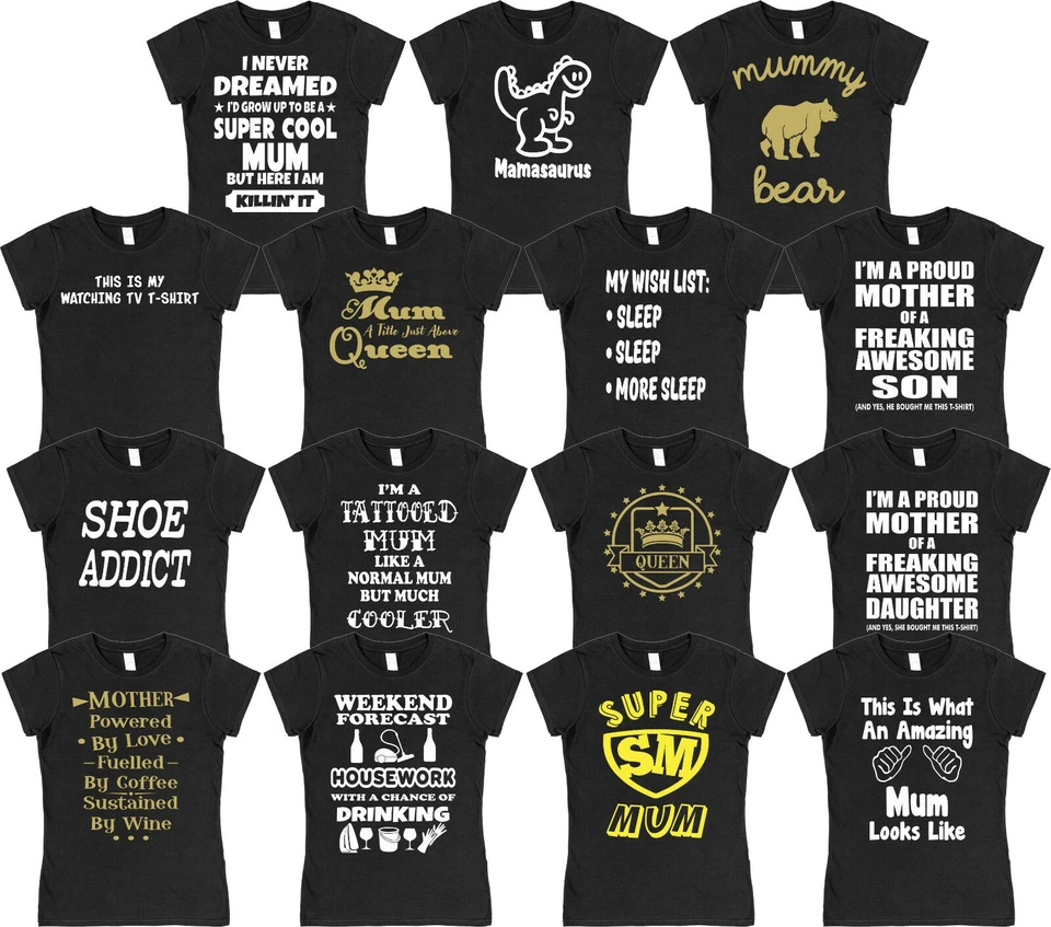 Мама футболки подарки день матери мумия день рождения лучший Великобритании семья подарок смешной футболка - Изображение 1 из 1