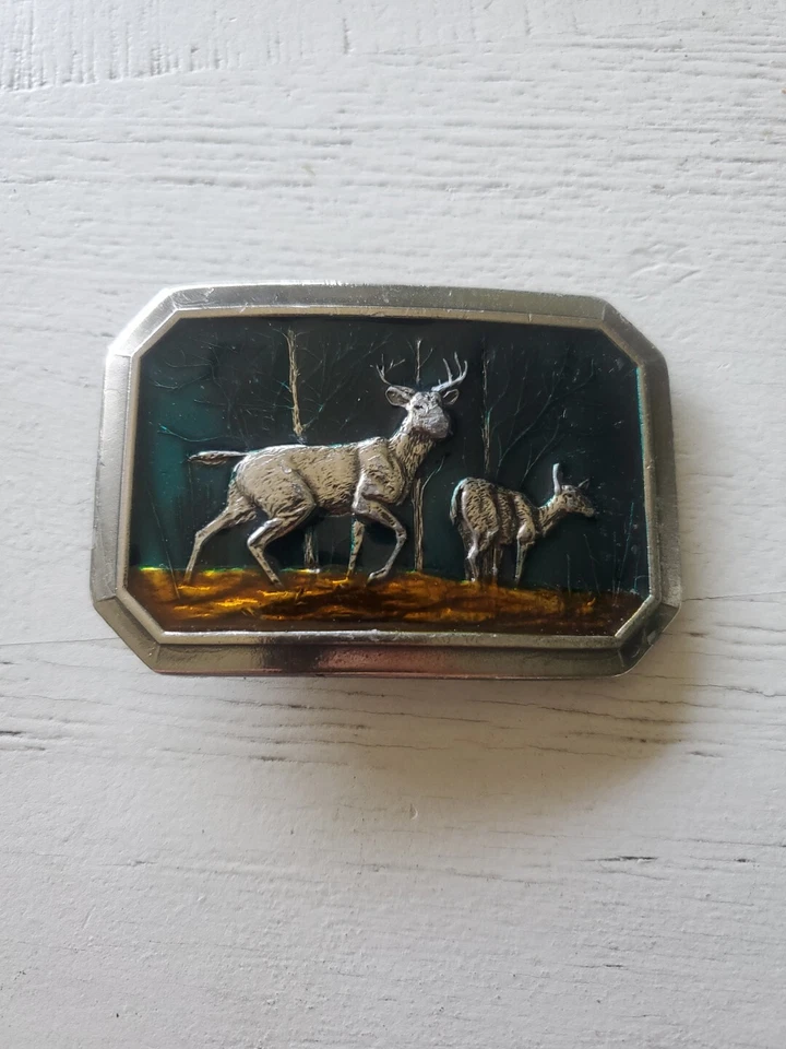 De colección Gran Ciervo Americano Cinturón Hebilla Buck Doe Bosque Deportista Cazador Naturaleza Foto 1 de 3