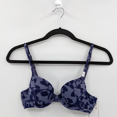 Calvin Klein Bra 32A Purple Floral Perfectly Fit Modern T-Shirt F3837 - Image 1 of 4