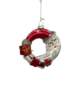 Corona de Papá Noel Kurt Adler adorno de Navidad de vidrio - Imagen 1 de 2