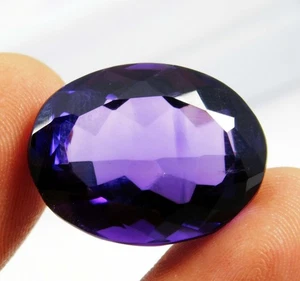 Sambischer 24,50 kt natürlicher lila Amethyst ovaler Schliff loser Edelstein zertifiziert - Bild 1 von 12