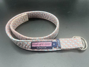 Vinyard Vines Boys Whale Belt Size M - 27” Pink Blue Signature Pattern - Picture 1 of 3