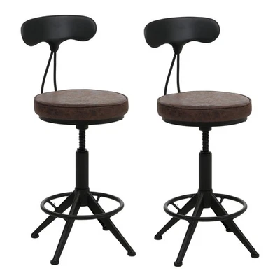 B-Ware 2er-Set Barhocker MCW-O84, höhenverstellbar, braun-schwarz - Bild 1 von 4
