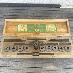 Vintage Little Giant Screw Plate Set No 310 GTD Tap & Die Greenfield Read* - Bild 1 von 24