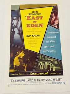 1955 EAST OF EDEN LINEN BACKED ORIGINAL 27x41 MOVIE POSTER JAMES DEAN NEAR MINT - Picture 1 of 16