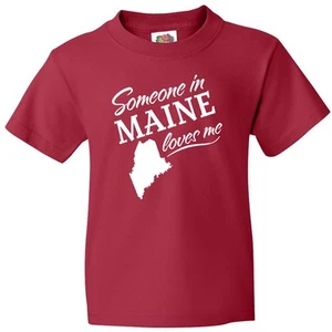 Inktastic Someone In Maine Loves Me Youth T-Shirt Home Grandparents Kids Love - Picture 1 of 4